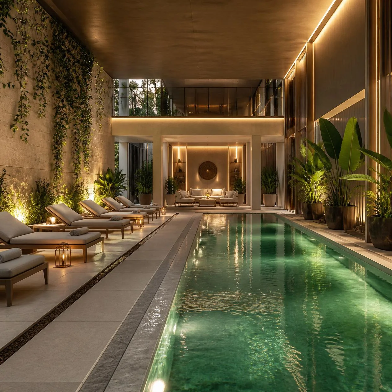 Piscina interna di una spa premium
